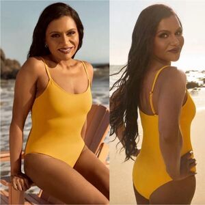Andie x Mindy Kaling Daffodil Amalfi One Piece Swimsuit Long Torso Sz XXXLT NWT